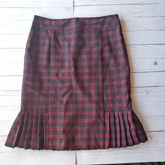 SALE Brooks Brothers "346" Pleated Check Skirt 4 - Picture 1 of 6
